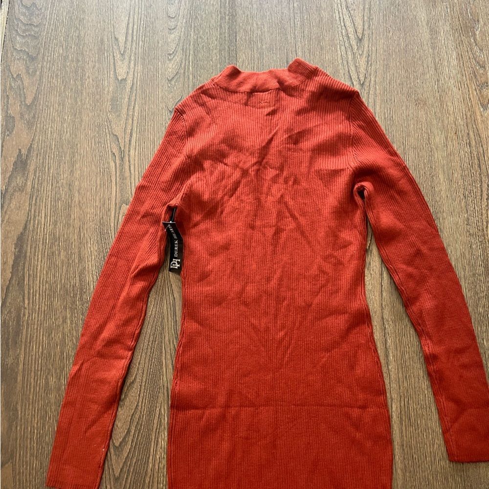 NWT Derek Heart Rust Red Long Sleeve Bodycon Dress Size L - Picture 8 of 9